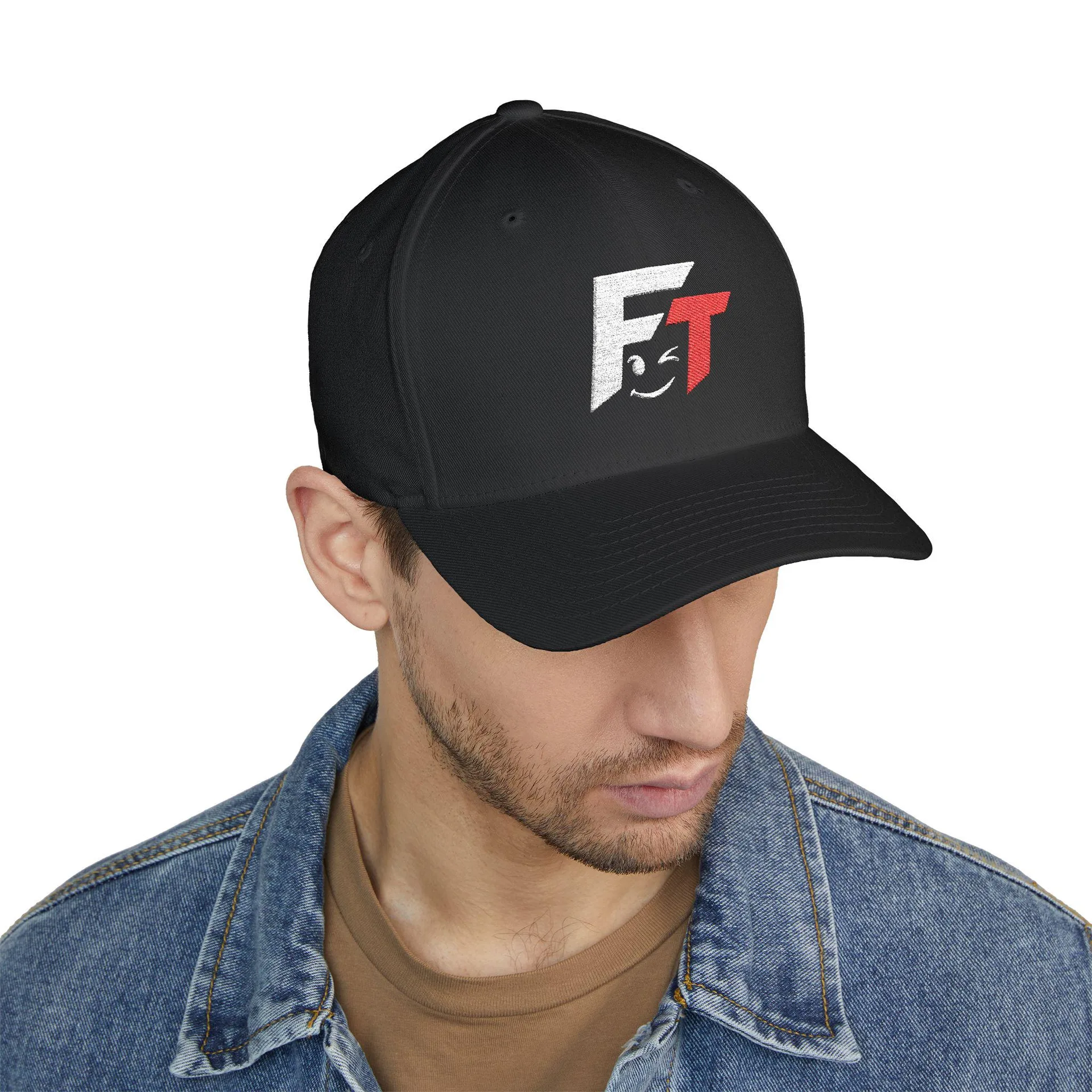 Black embroidered Frisky-T hat